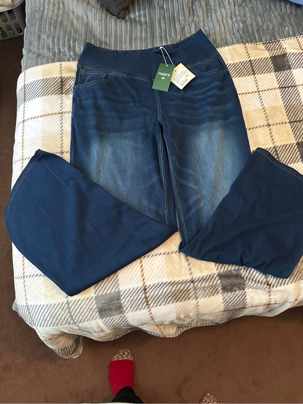Halara Flex™ Crossover High Waisted Tummy Control Casual Straight jeans XL TALL